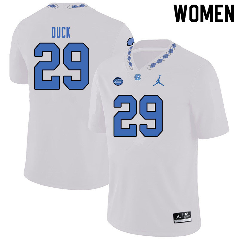 Jordan Brand Women #29 Storm Duck North Carolina Tar Heels College Football Jerseys Sale-White
